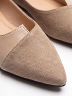 Women’s Two-Texture V-Cut Pointed Flats