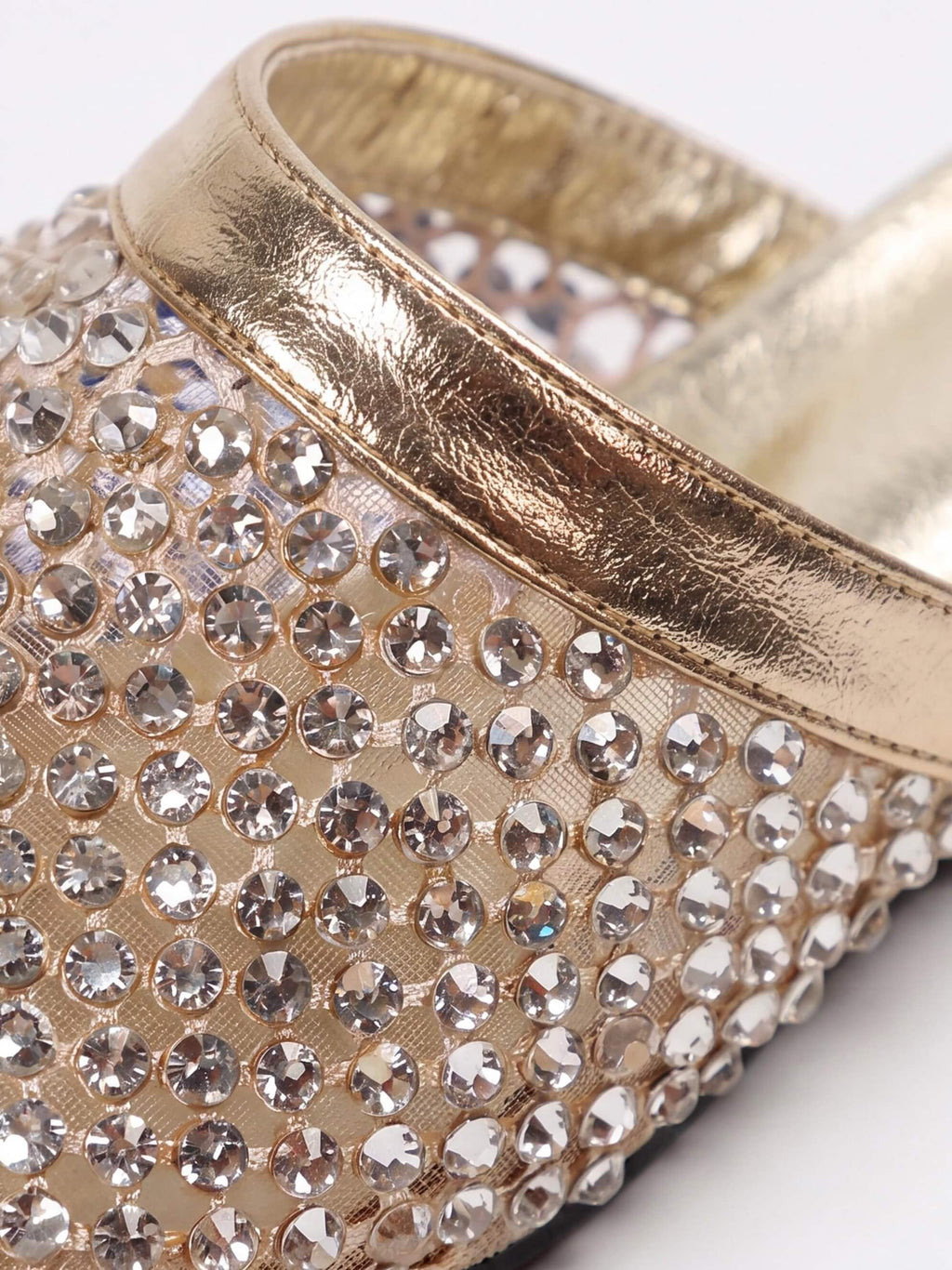 Women’s Rhinestone Mesh Low-Heel Mules