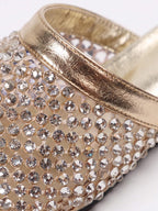 Women’s Rhinestone Mesh Low-Heel Mules