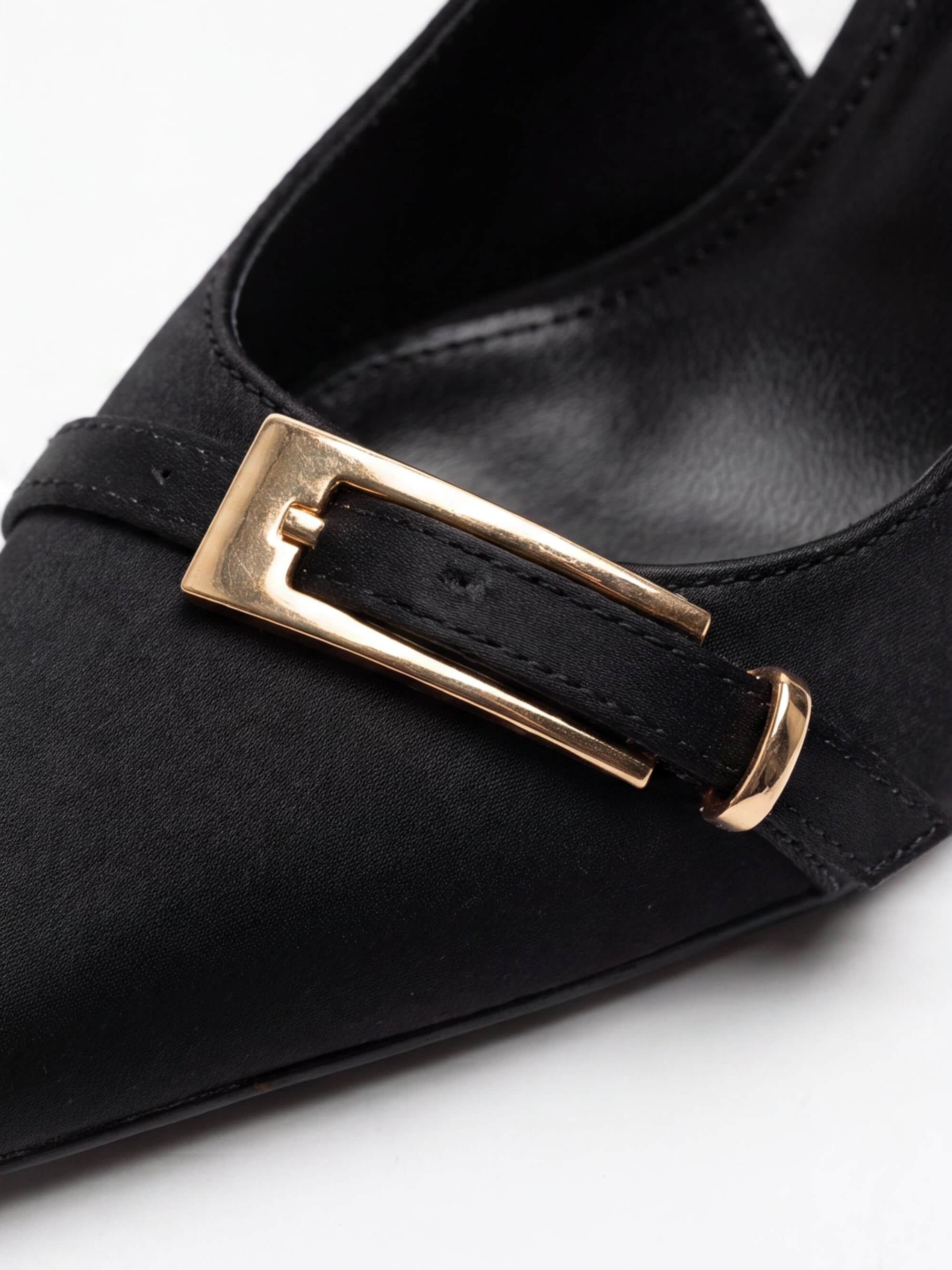 Women’s Buckle-Accent Pointed Slingback Heels