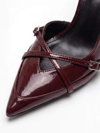 Women’s Strappy Pointed-Toe Slingback Kitten Heels