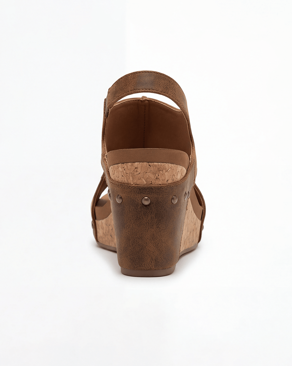 Women’s Cork-Look Wedge Sandals with Slingback Strap