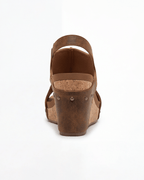Women’s Cork-Look Wedge Sandals with Slingback Strap