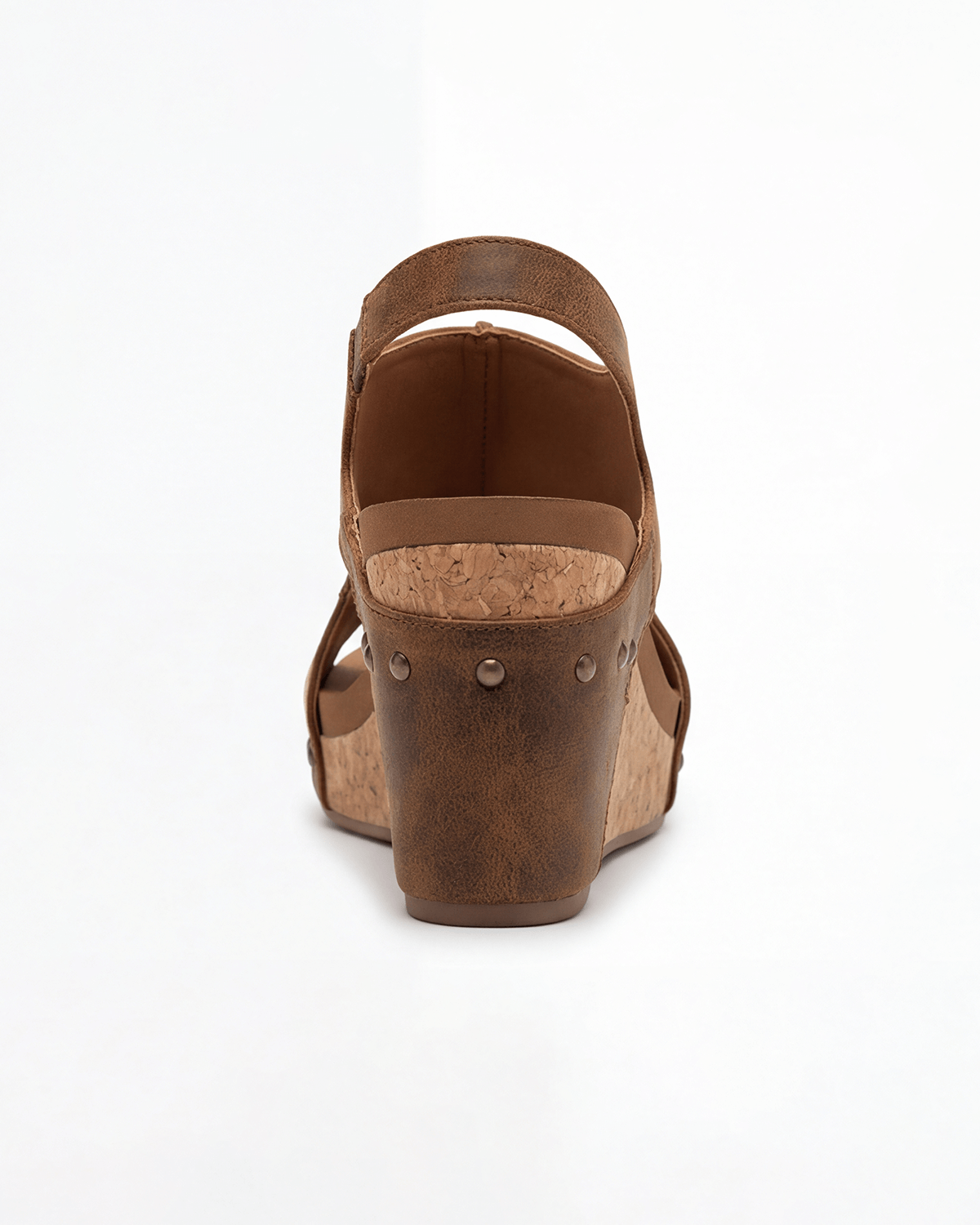 Women’s Cork-Look Wedge Sandals with Slingback Strap
