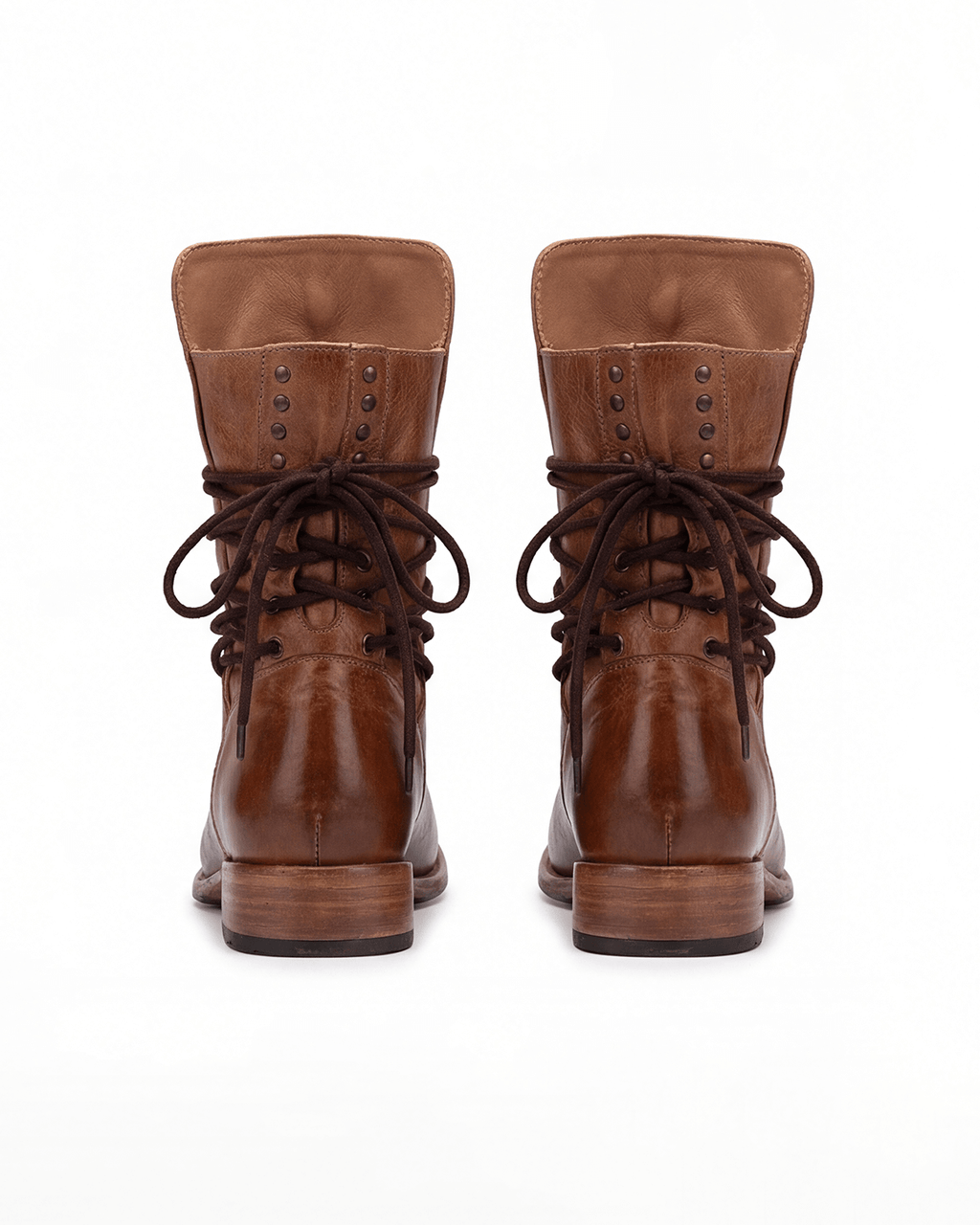 Women’s Lace-Up Ankle Boots with Studded Collar