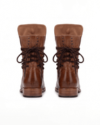Women’s Lace-Up Ankle Boots with Studded Collar