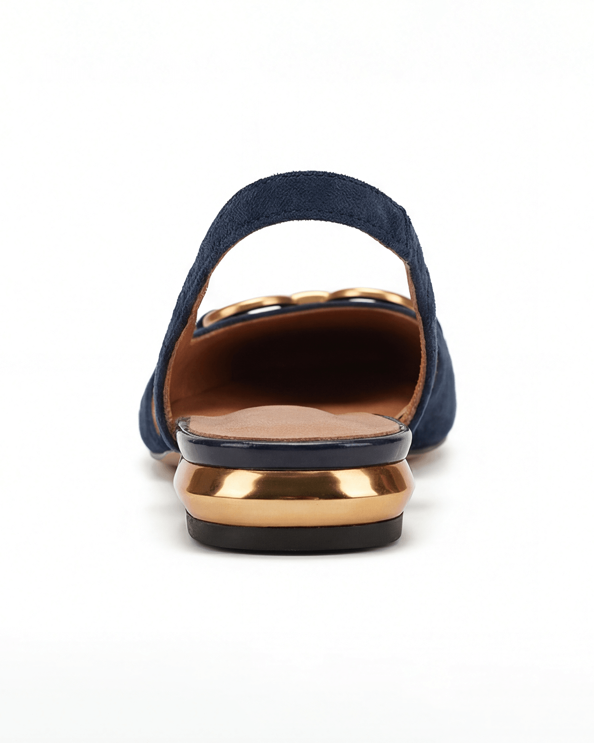 Women’s Slingback Flats with Gold Chain Detail