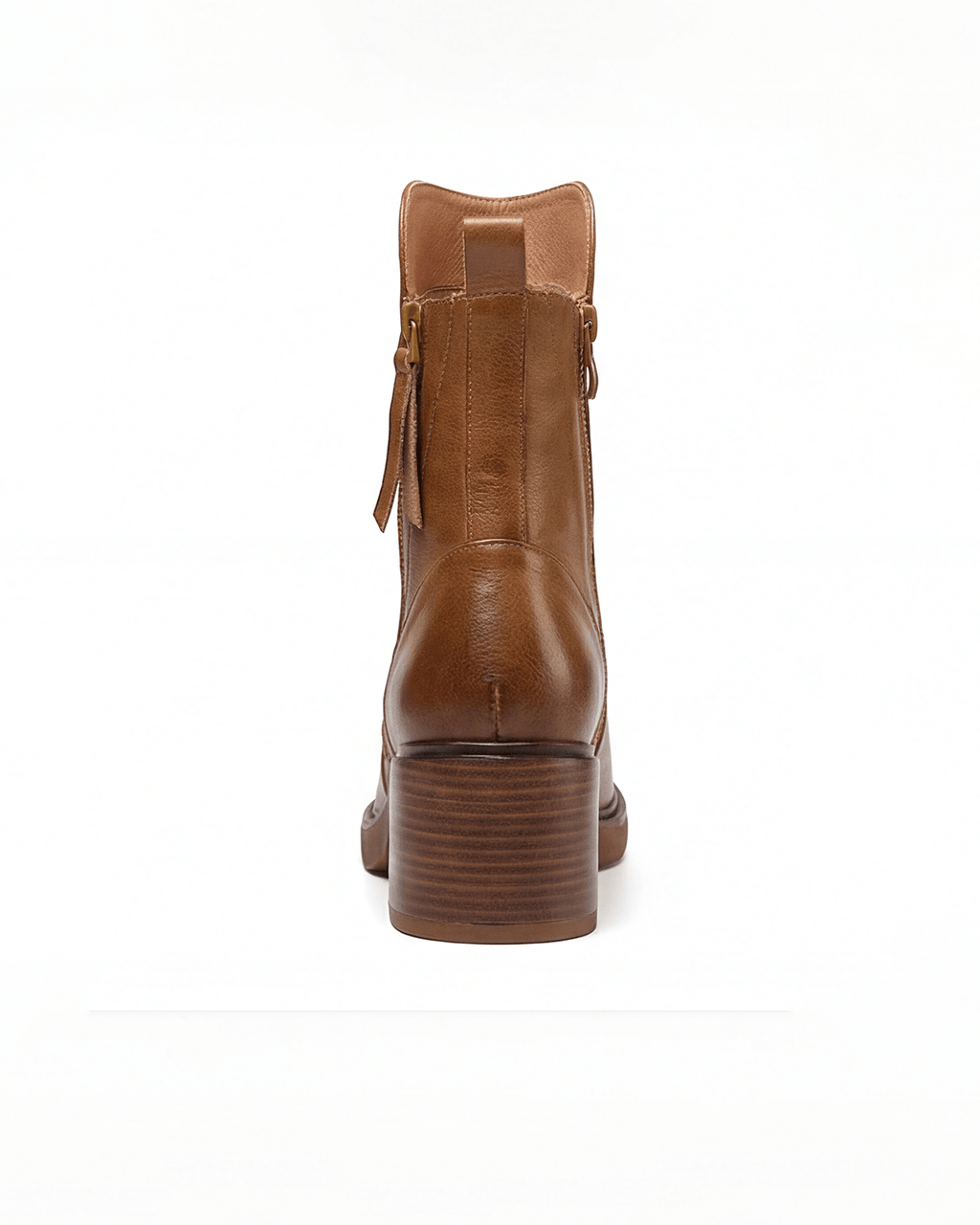 Women’s Block Heel Ankle Boots with Side Zip