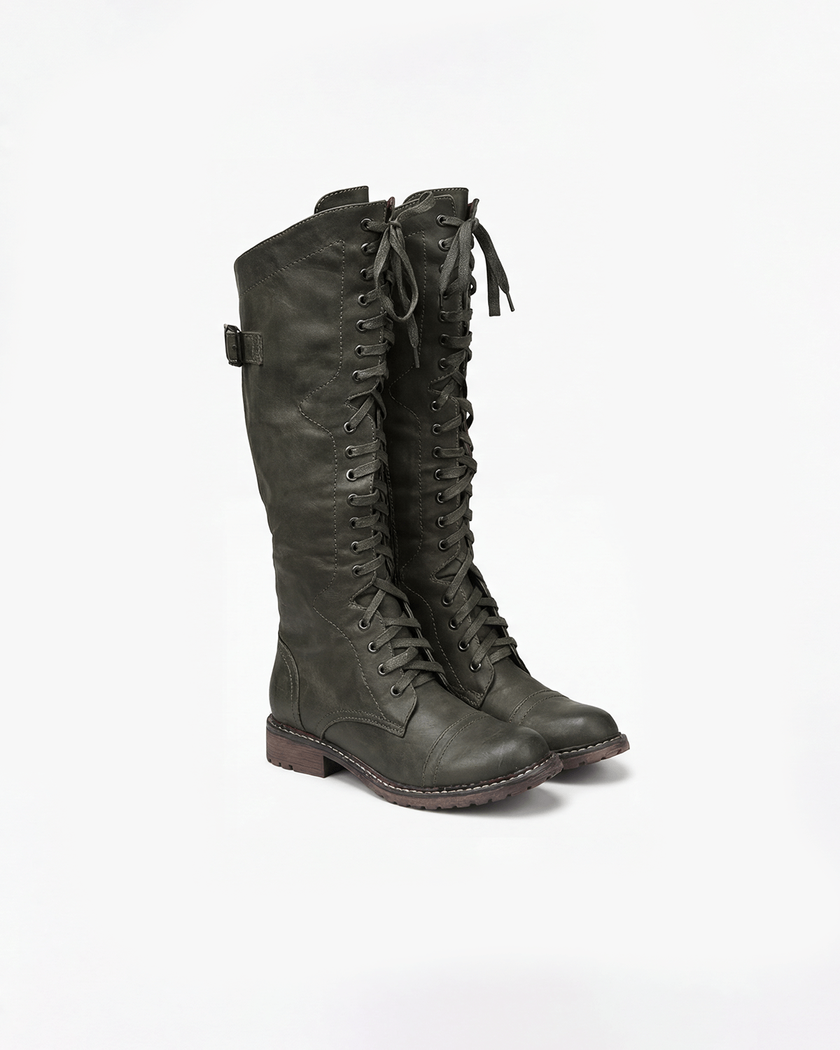 Women’s Lace-Up Knee-High Combat Boots