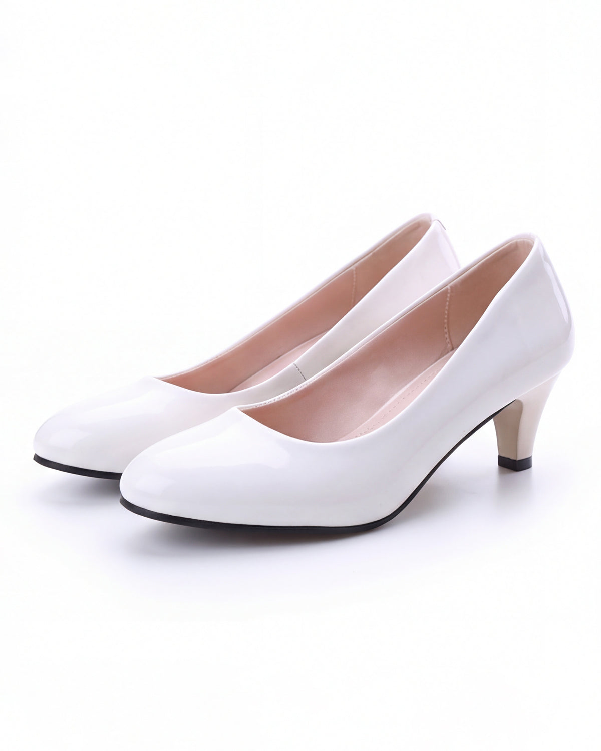 Women’s White Kitten Heel Pumps