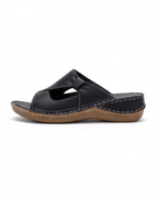 Women’s Cutout Slide Sandals with Contrast Stitching