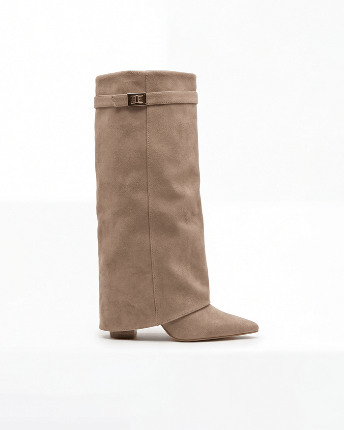 Women’s Suede-Look Knee-High Pointed-Toe Boots