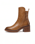 Women’s Block Heel Ankle Boots with Side Zip