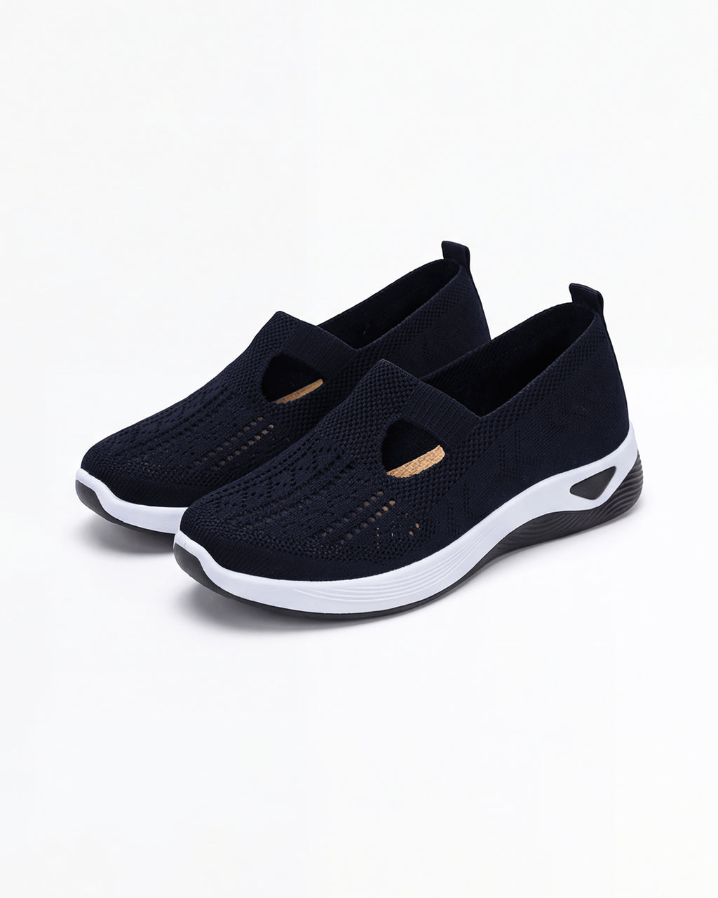 Women’s Knit Slip-On Casual Sneakers with Cutouts