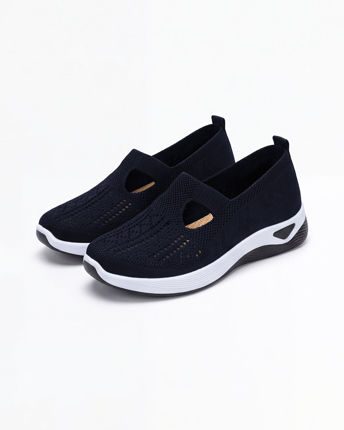 Women’s Knit Slip-On Casual Sneakers with Cutouts