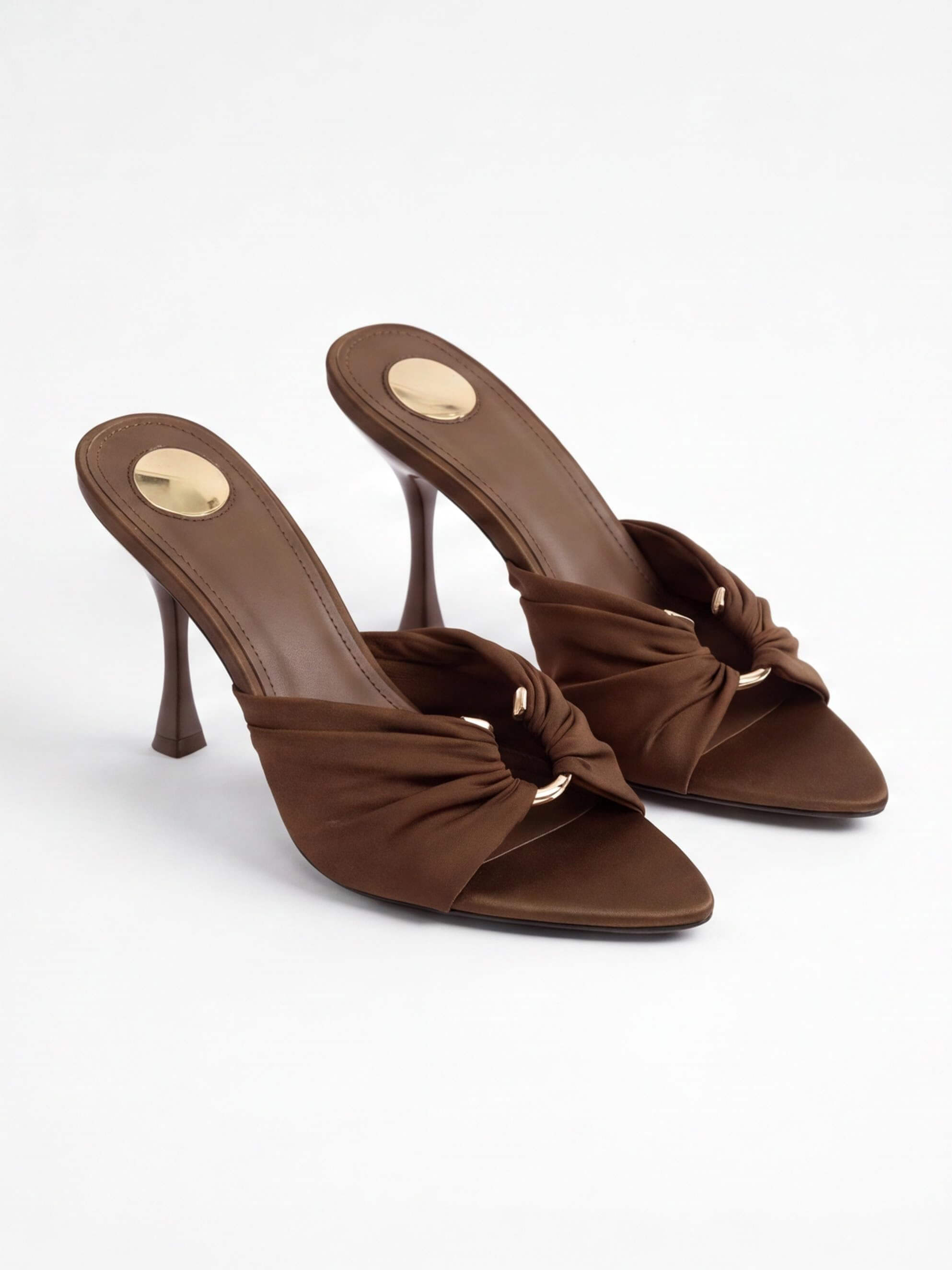 Women’s Twisted-Front Pointed Heeled Mules