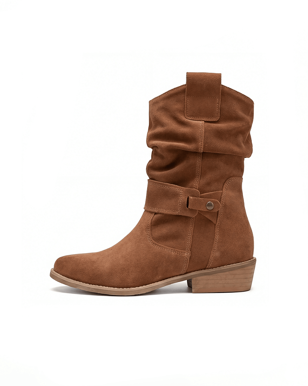 Women’s Slouch Buckle Strap Mid-Calf Boots