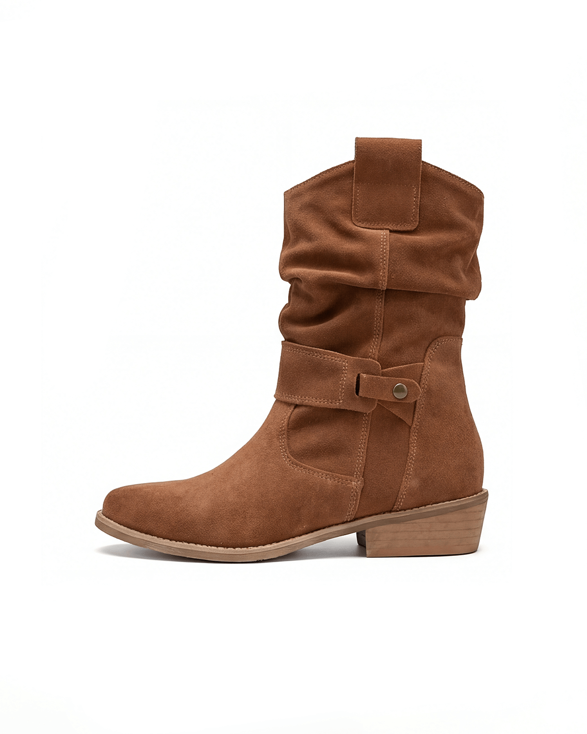 Women’s Slouch Buckle Strap Mid-Calf Boots