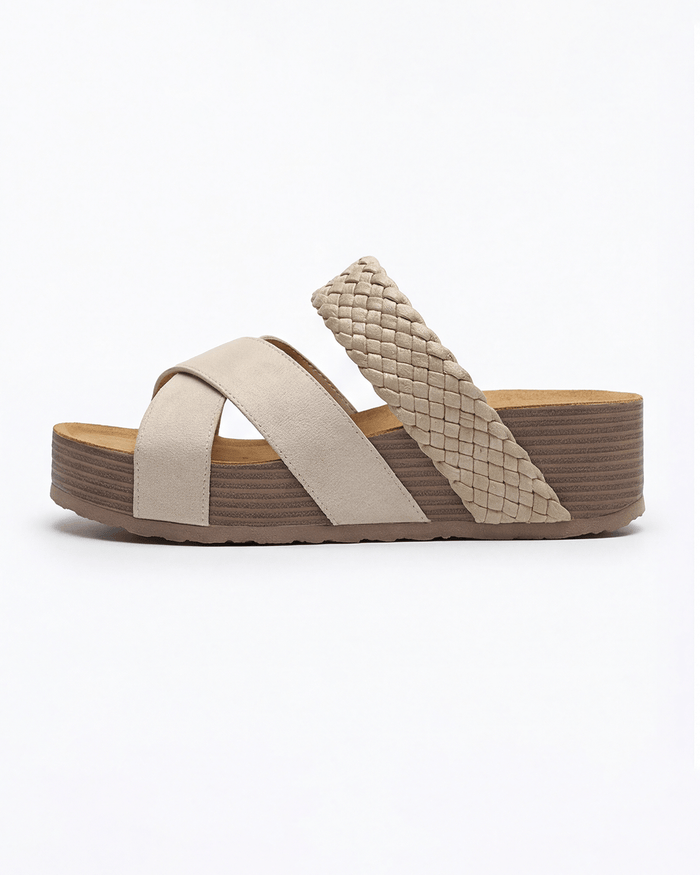 Women’s Braided Strap Platform Slide Sandals