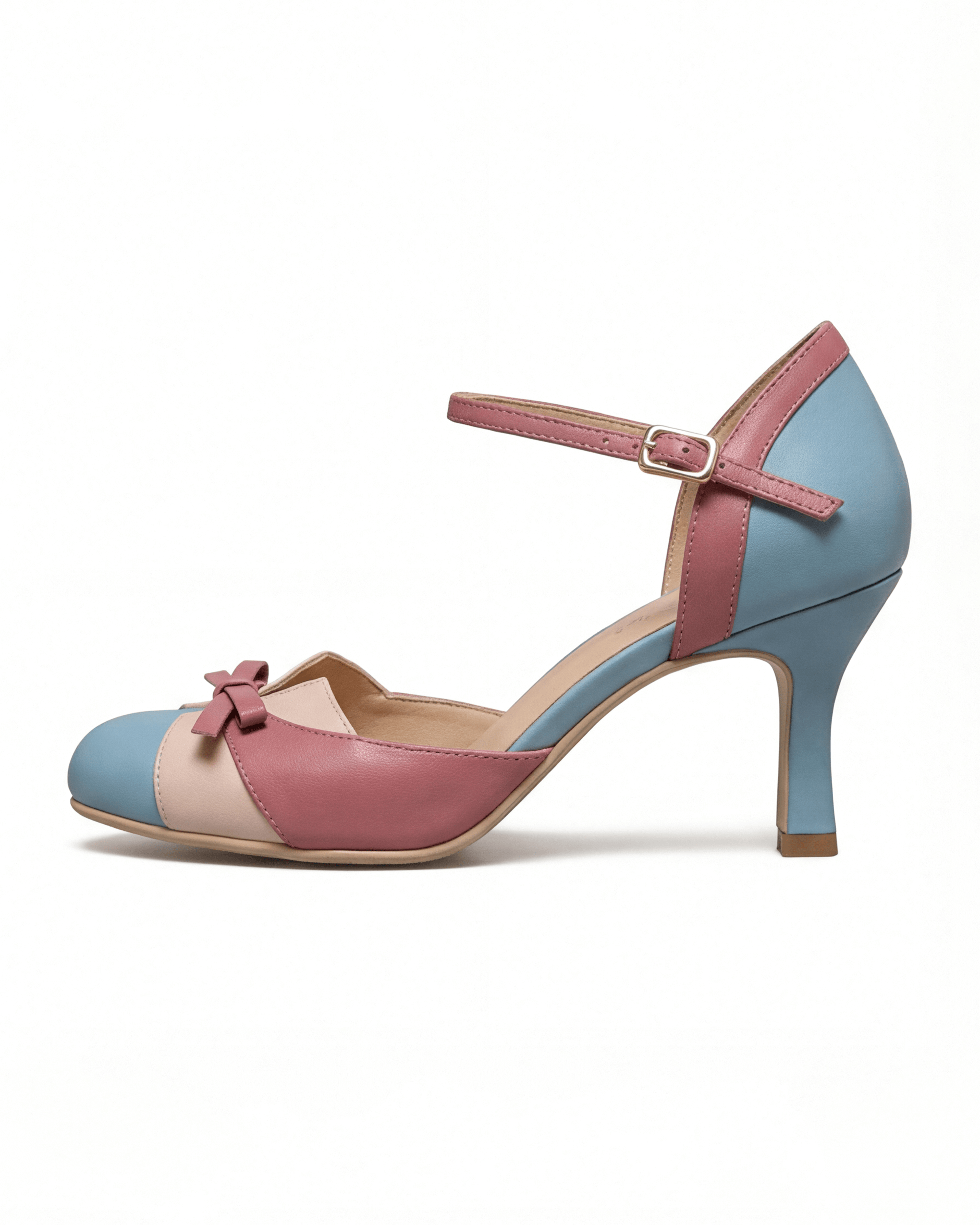 Women’s Pastel Colorblock Bow Ankle-Strap Heels