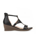 Women’s Ankle-Tie Wedge Sandals with Wide Strap