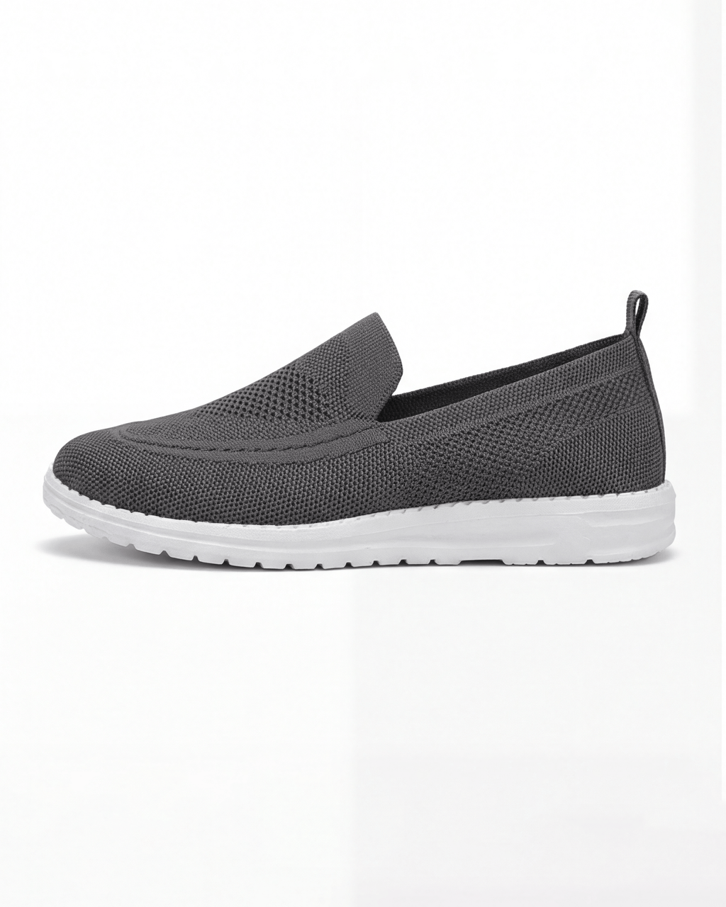 Women’s Knit Slip-On Sneakers with White Sole