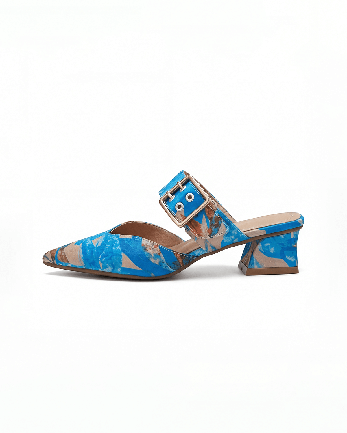 Women’s Buckle Strap Slingback Block Heels