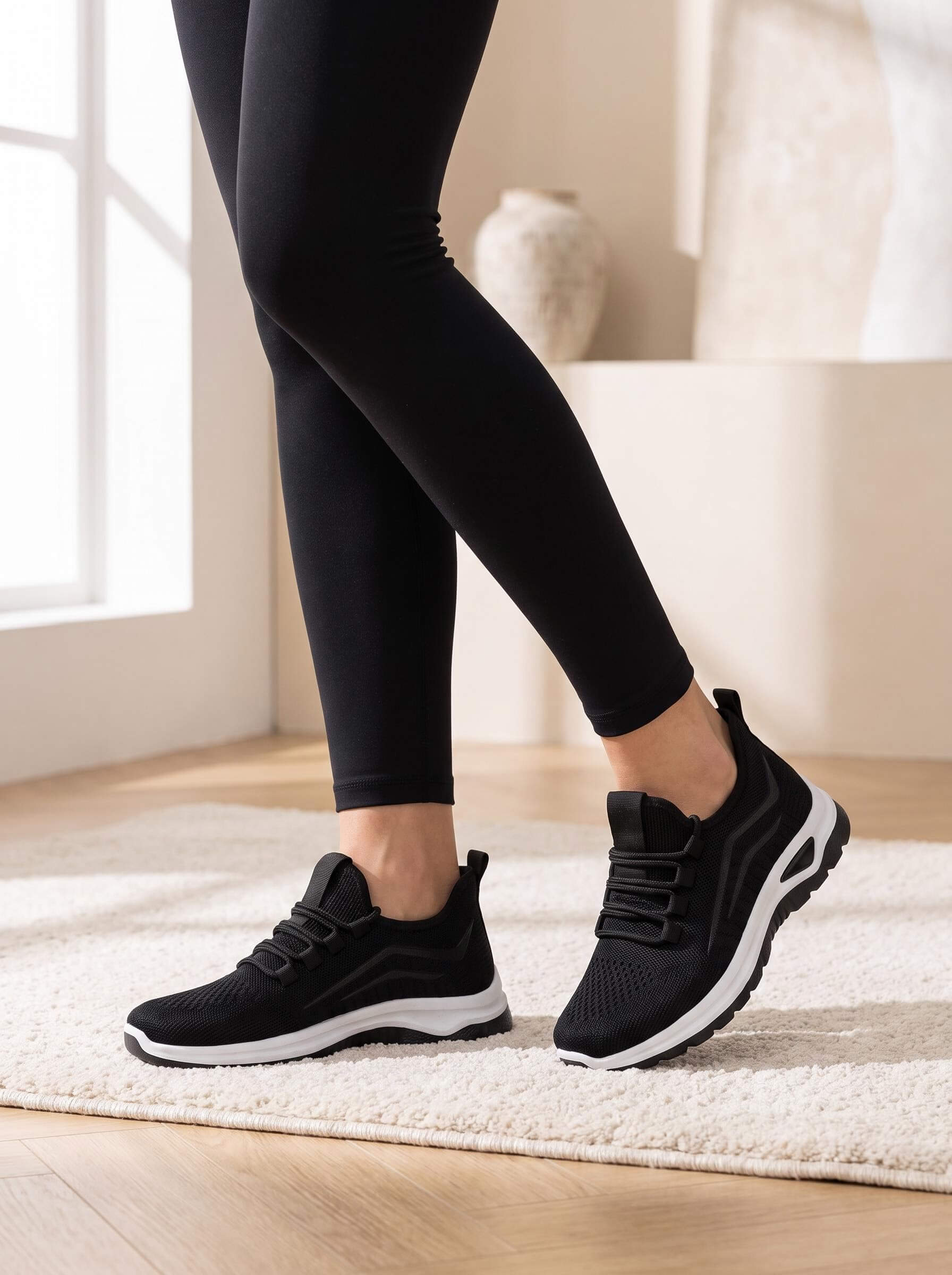 Women’s Knit Lace-Up Low-Top Sneakers