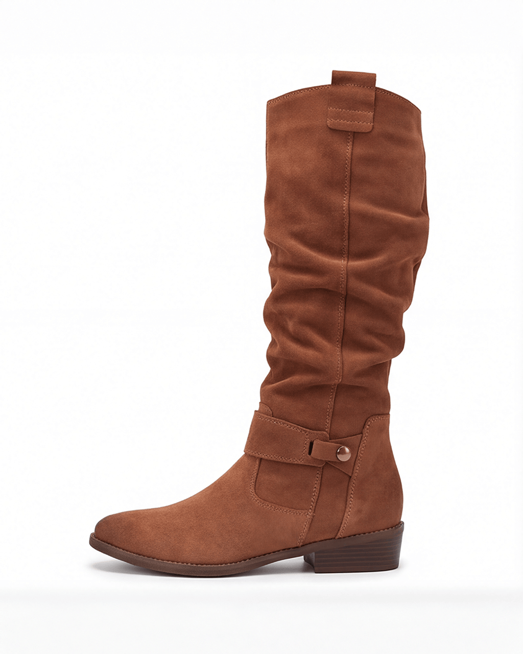 Women’s Knee-High Slouch Boots with Side Zip