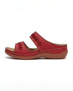 Women’s Cutout Double-Strap Flat Mule Sandals