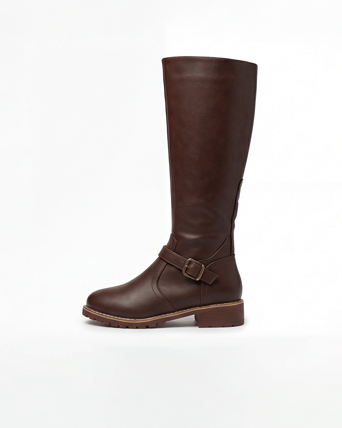 Women’s Knee-High Boots with Buckle Strap Detail