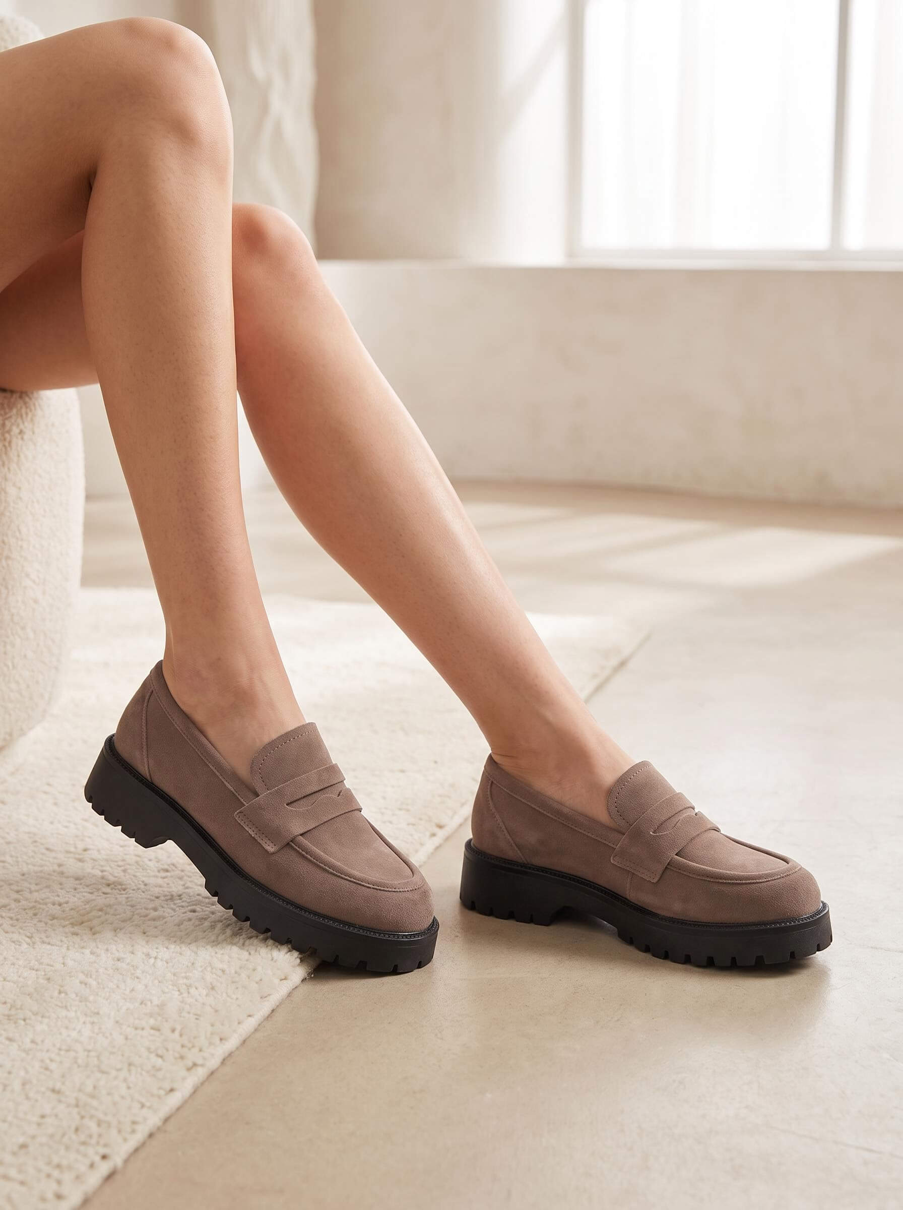 Women’s Chunky Lug-Sole Penny Loafers