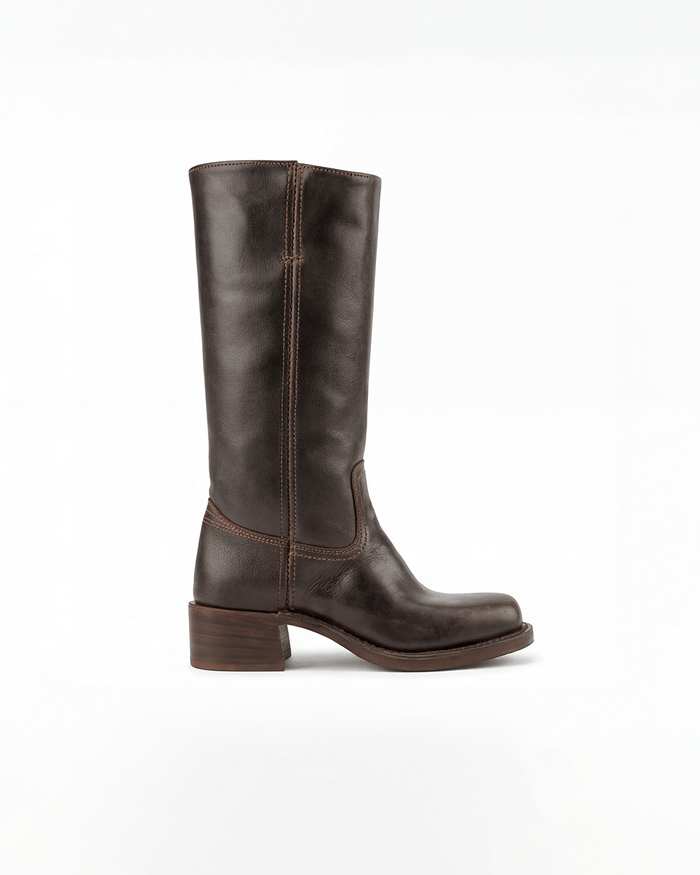 Women’s Knee-High Boots with Stacked Block Heel