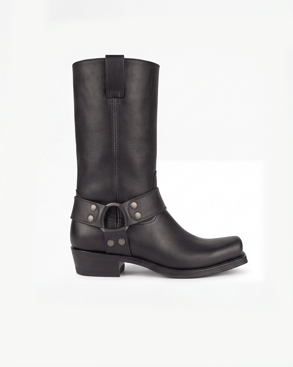 Women’s Mid-Calf Harness Boots with Low Heel