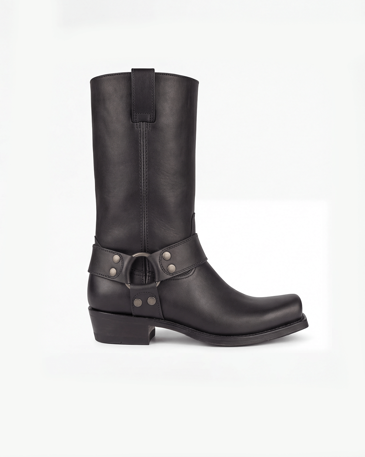 Women’s Mid-Calf Harness Boots with Low Heel