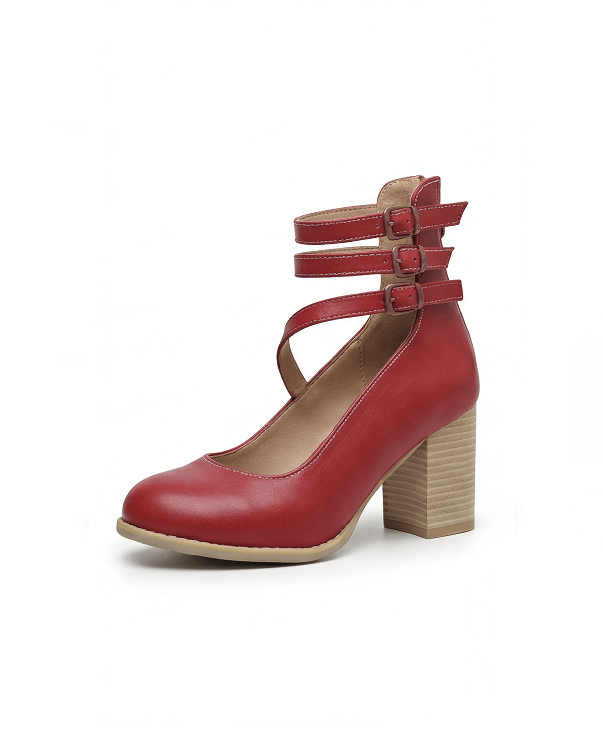 Women’s Triple-Strap Block Heel Pumps