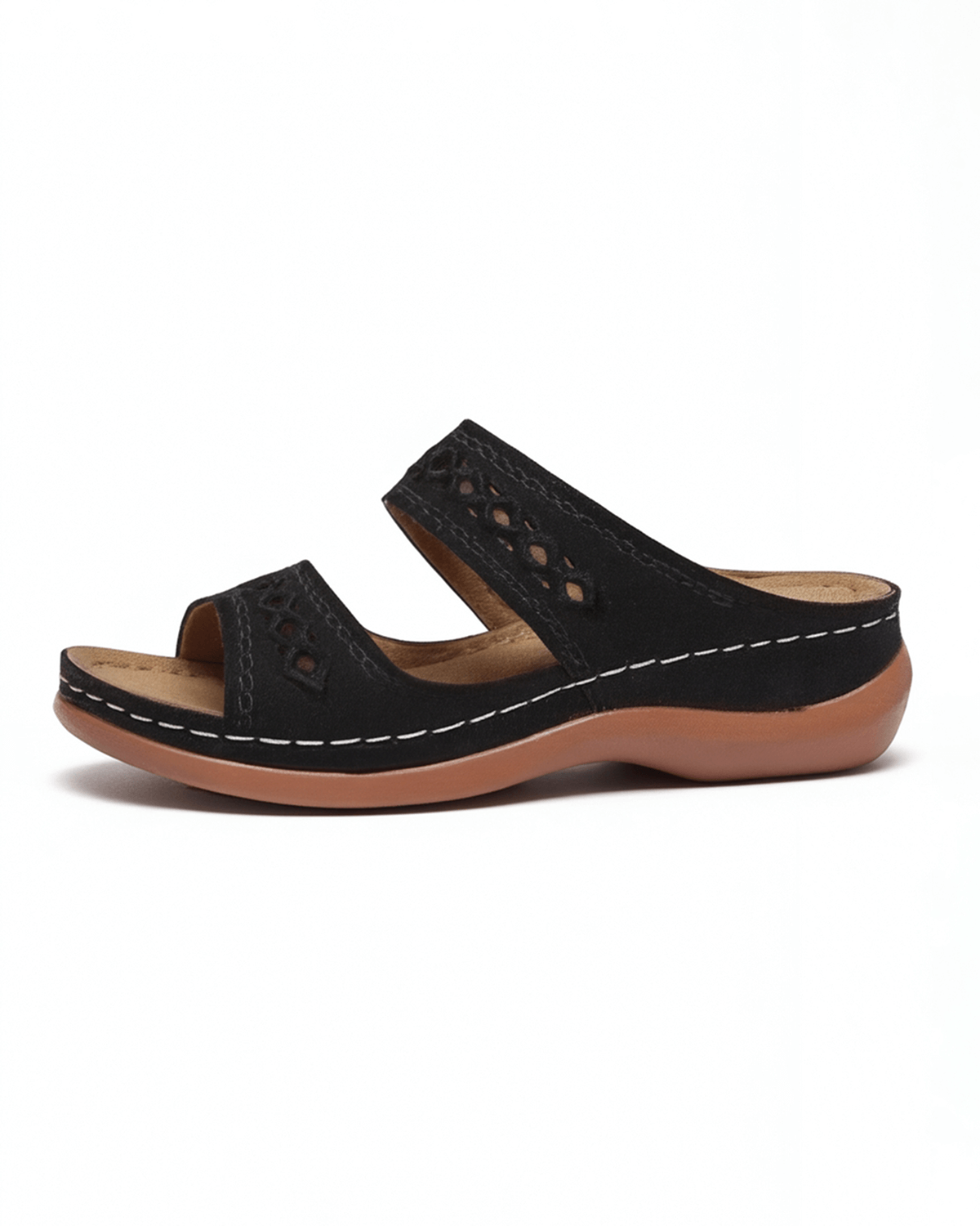 Women’s Cutout Double-Strap Flat Mule Sandals
