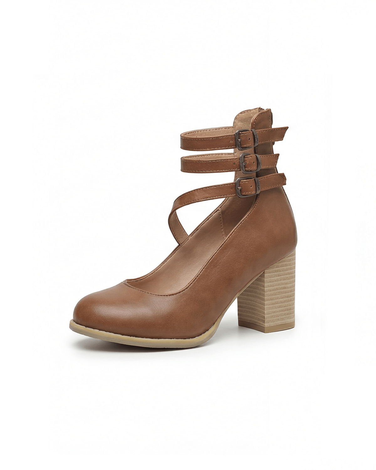 Women’s Triple-Strap Block Heel Pumps