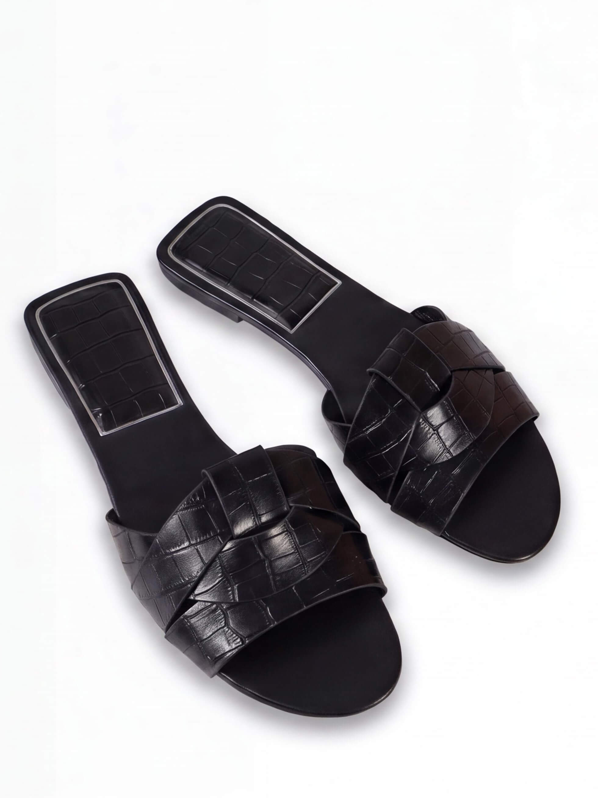 Women’s Woven-Knot Flat Slingback Sandals
