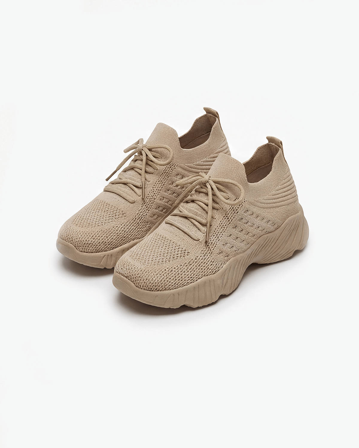 Women’s Knit Lace-Up Running-Style Sneakers