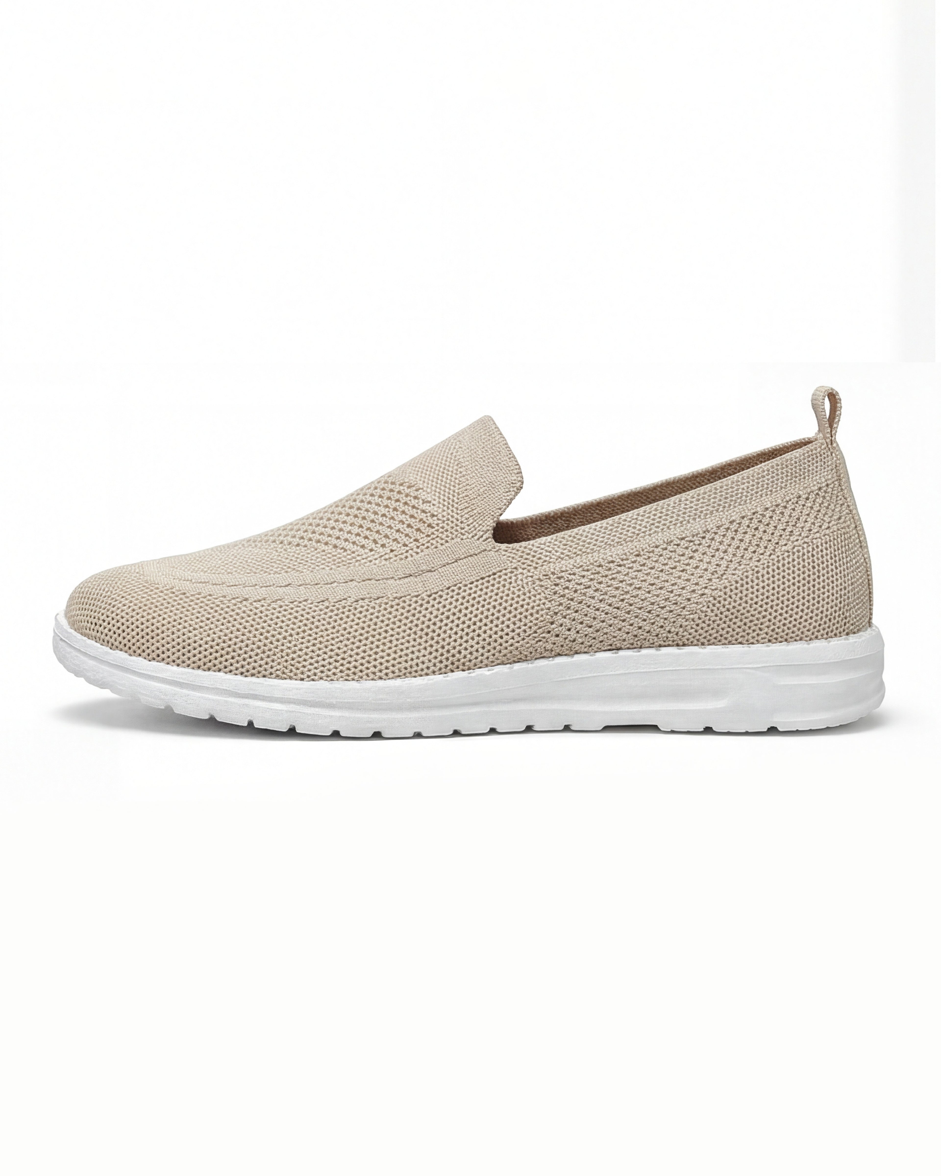 Women’s Knit Slip-On Sneakers with White Sole