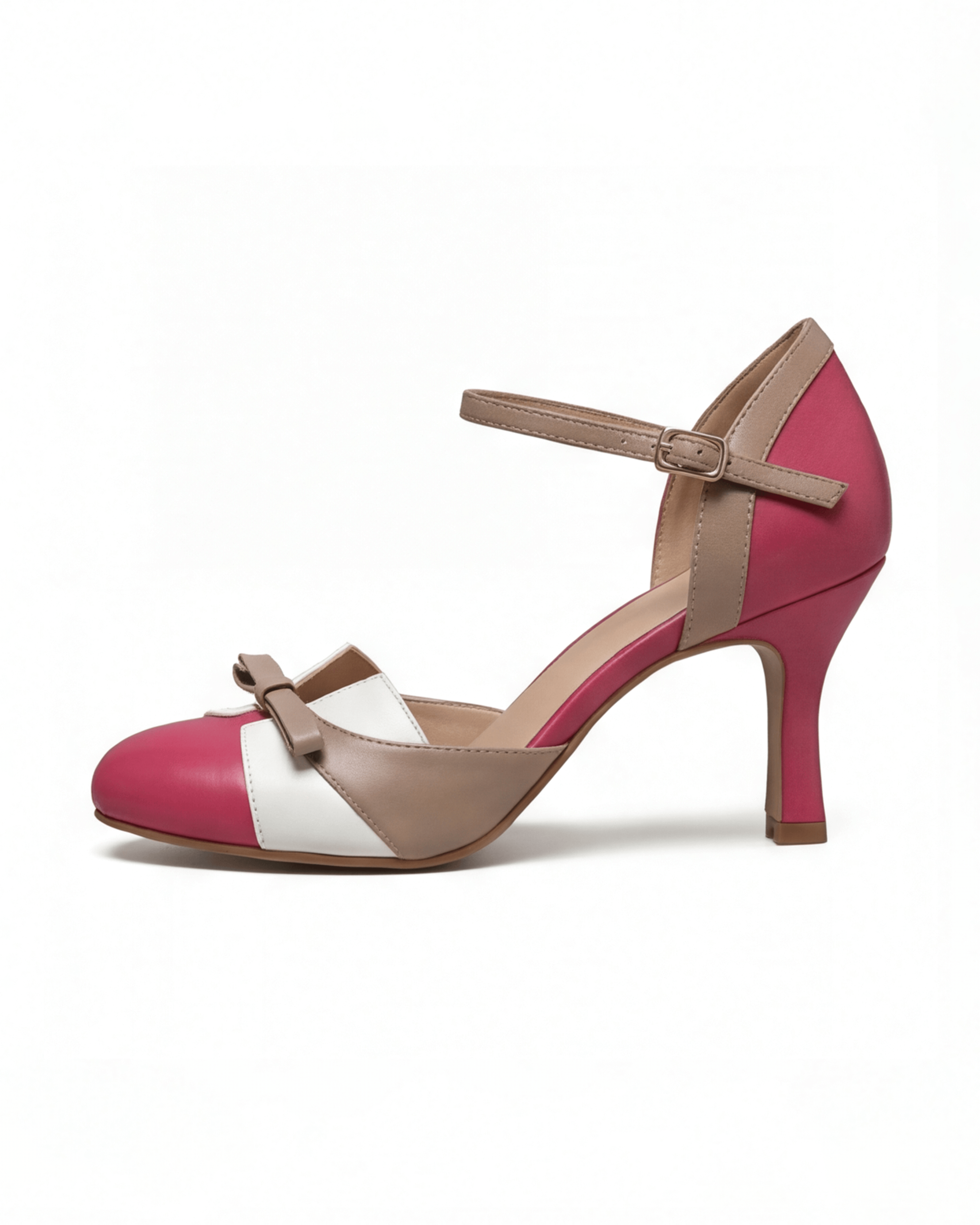 Women’s Pastel Colorblock Bow Ankle-Strap Heels