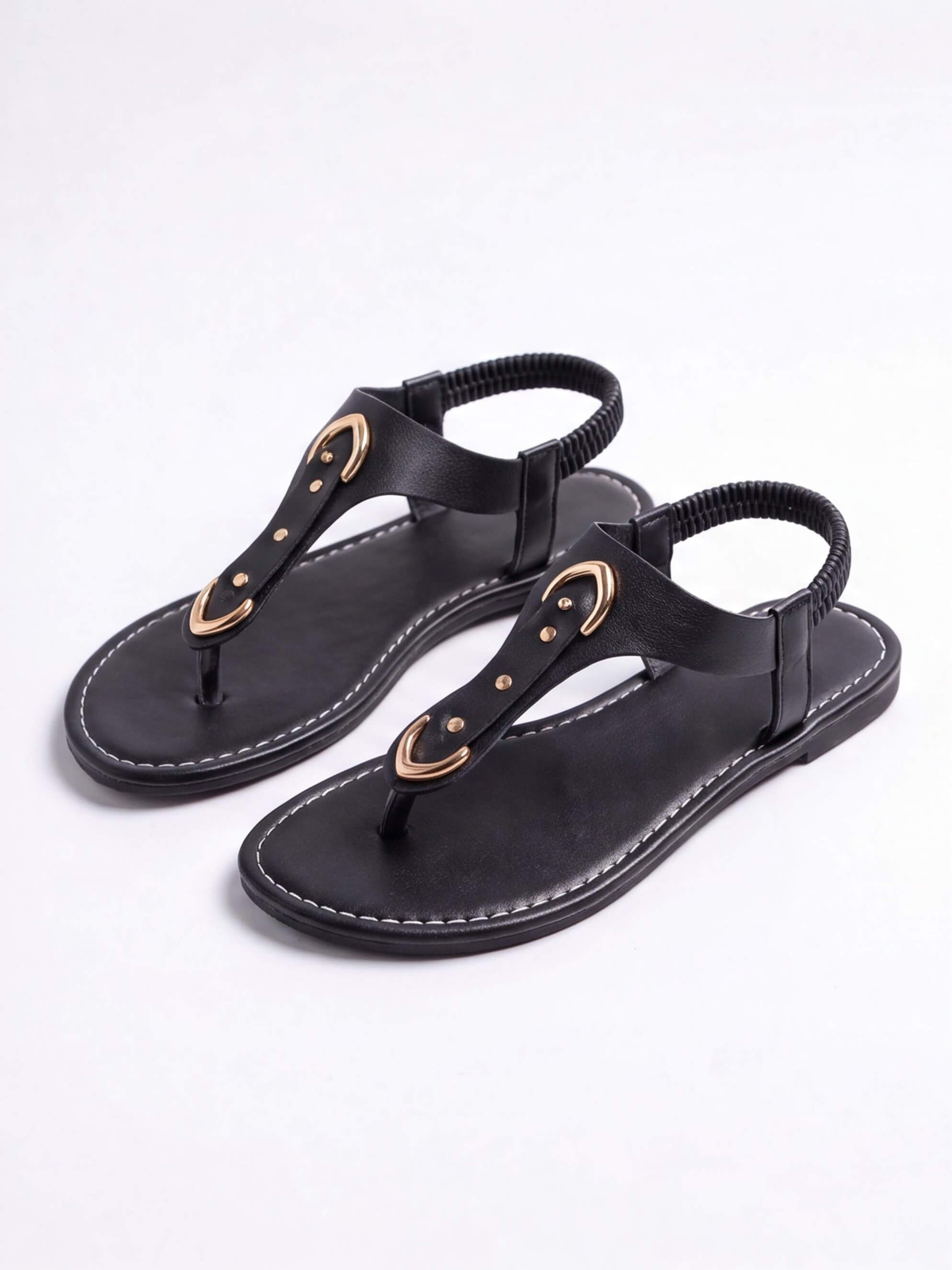 Women’s Studded T-Strap Flat Sandals