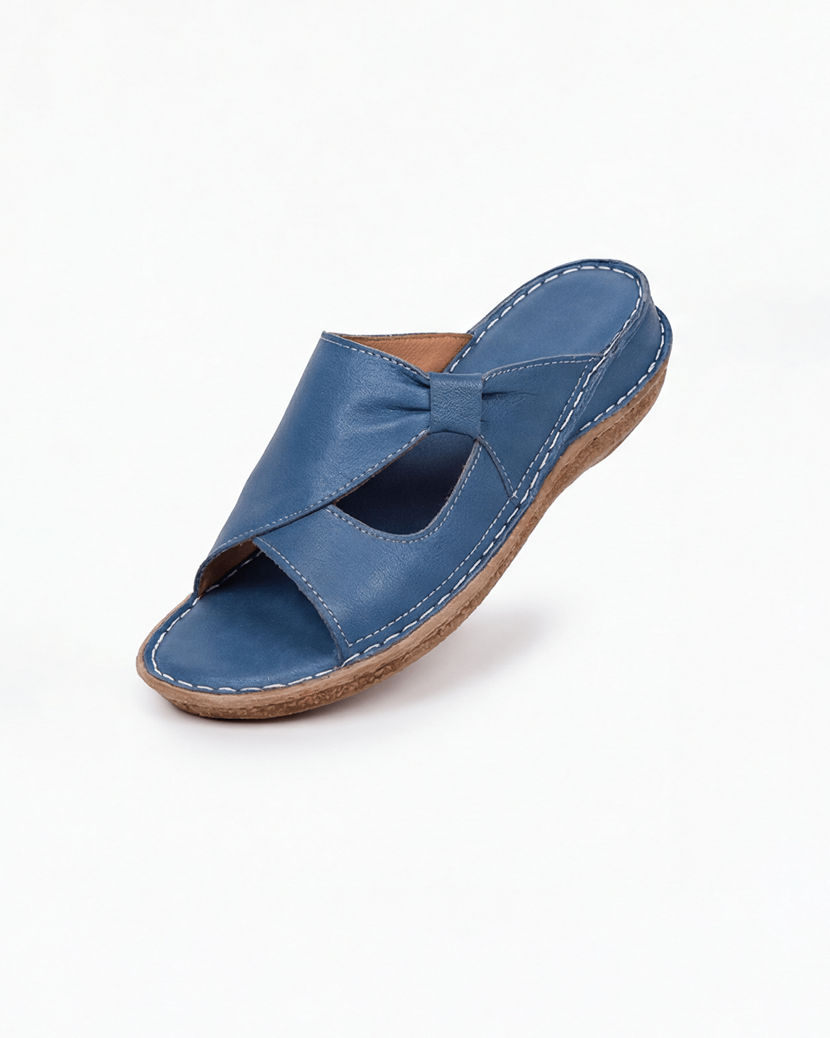 Women’s Cutout Slide Sandals with Contrast Stitching