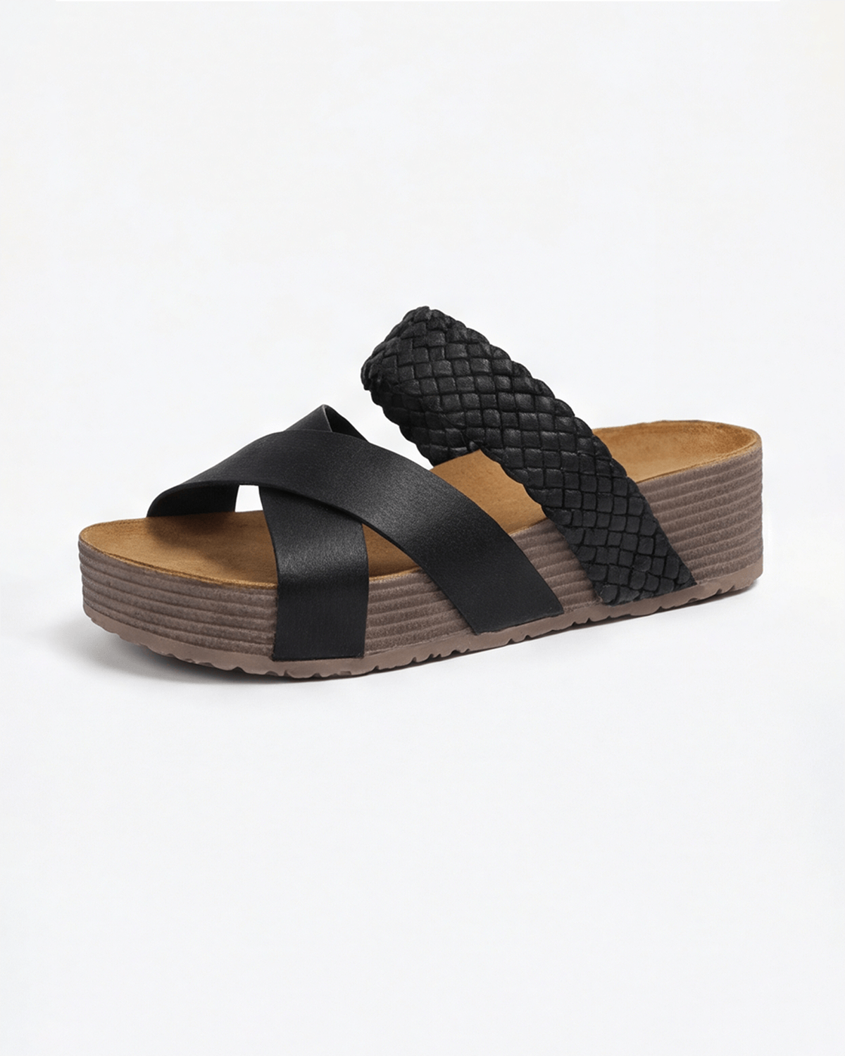 Women’s Braided Strap Platform Slide Sandals