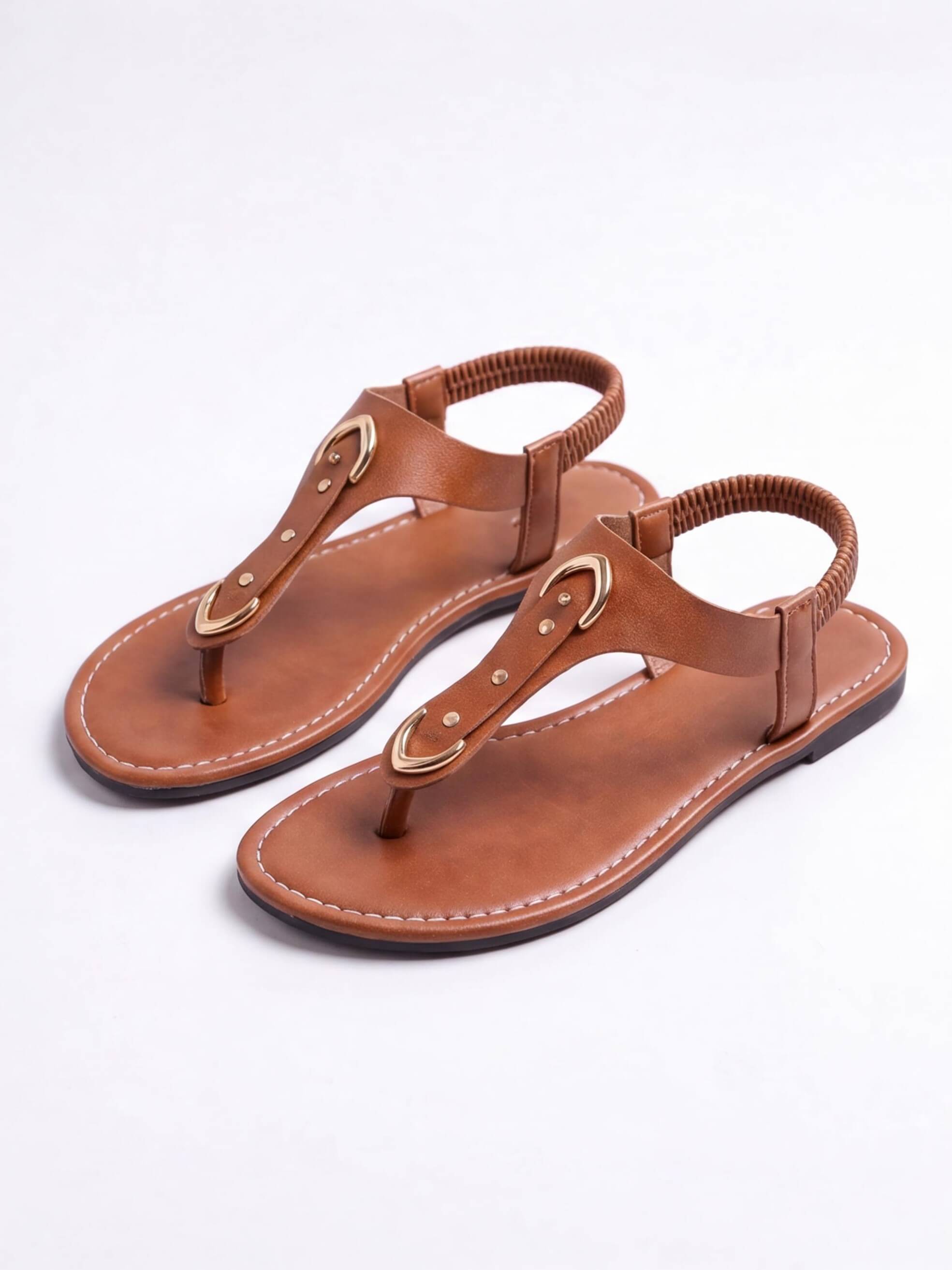 Women’s Studded T-Strap Flat Sandals