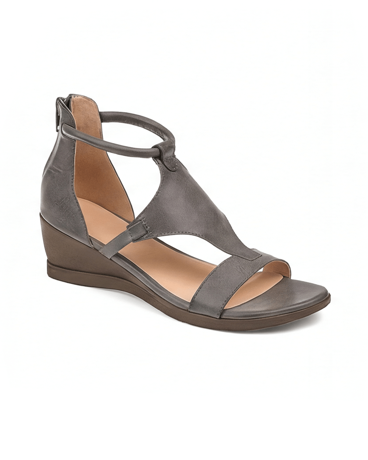 Women’s Ankle-Tie Wedge Sandals with Wide Strap