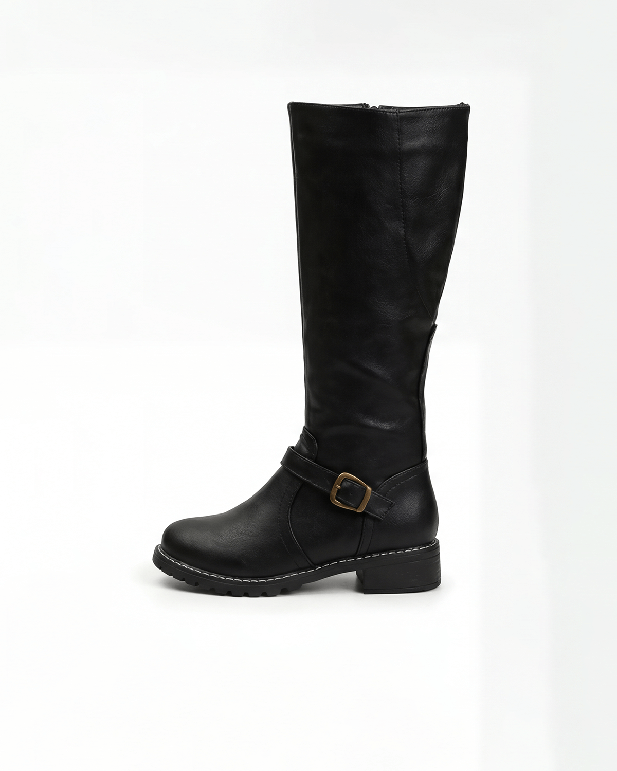 Women’s Knee-High Boots with Buckle Strap Detail