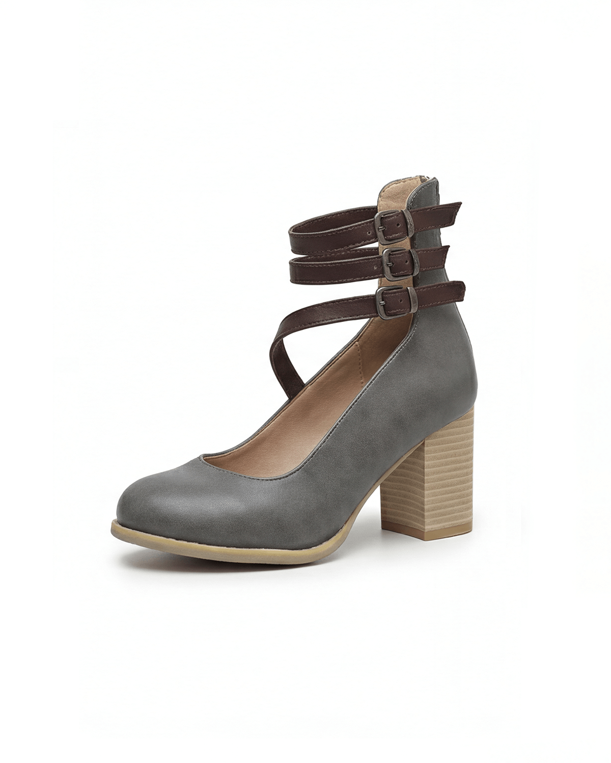 Women’s Triple-Strap Block Heel Pumps