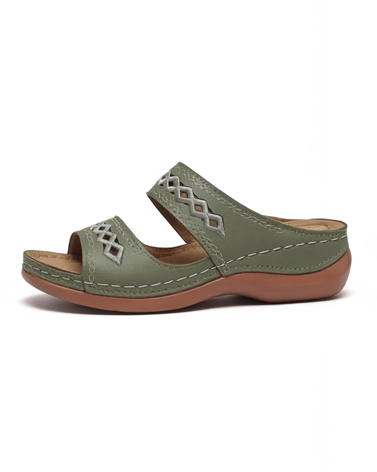 Women’s Cutout Double-Strap Flat Mule Sandals